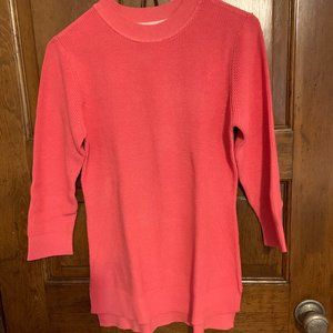 Isaac Mizrahi Live 3/4 length sleeve pink tunic sweater, xxs